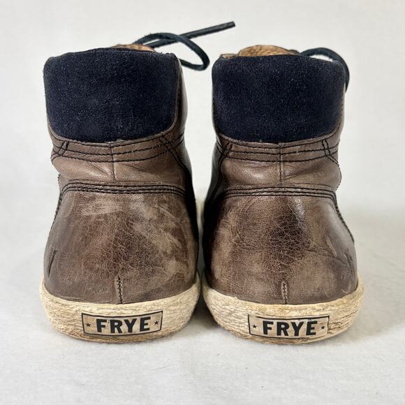 Frye Bedford High Top Leather Sneakers Mens 11 Brown Skater Grunge Steampunk main image 10